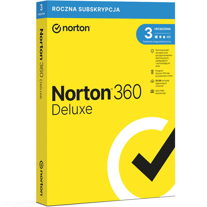 Norton 360 Deluxe (3 stanowiska, 12 miesięcy)