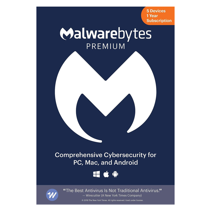 Malwarebytes Premium (5 urządzeń, 12 miesięcy)