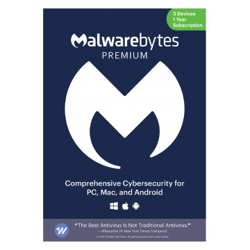 Malwarebytes Premium (3 urządzenia, 12 miesięcy)