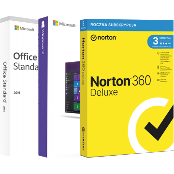 Microsoft Windows 10 Professional + Office 2019 Standard + Norton 360 Deluxe