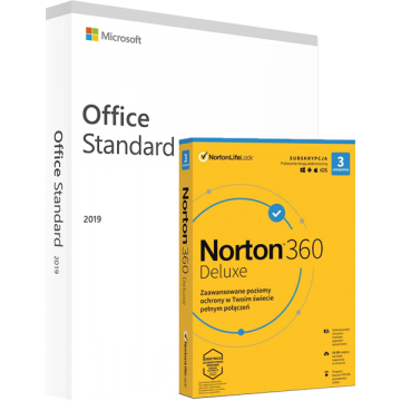 Microsoft Office 2019 Standard + Norton 360 Deluxe 3pc/6mc