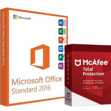 Microsoft Office 2016 Standard + McAfee Total Protection