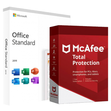 Microsoft Office 2019 Standard + McAfee Total Protection