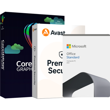 CorelDRAW Graphics Suite 2025 + Microsoft Office LTSC 2021 Standard + Avast Premium