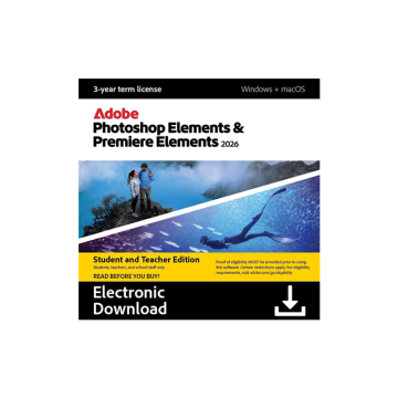 Adobe Photoshop & Premiere Elements 2026 Student and Teacher Edition MULTI Win/Mac – licencja czasowa (3 lata) ESD