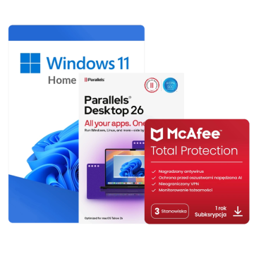 Parallels Desktop 26 for Mac Standard (bezterminowy) + Windows 11 Professional + McAfee Total Protection