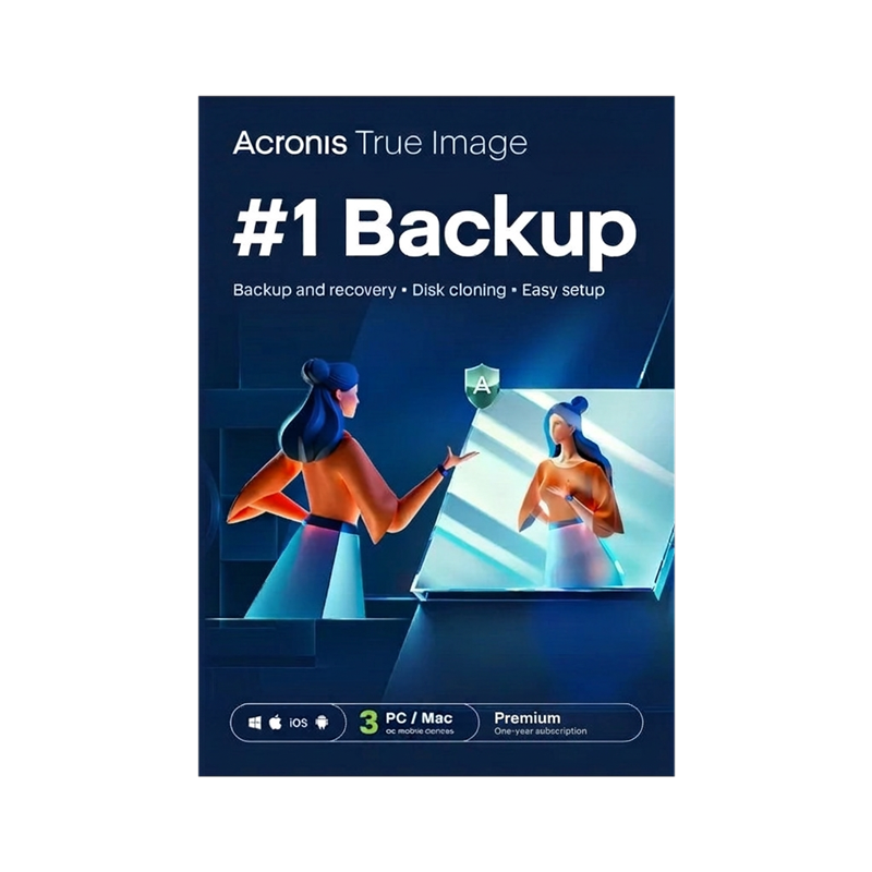 Acronis True Image Premium (3 stanowiska, 12 miesięcy) + 1 TB