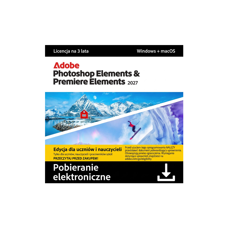 Adobe Photoshop & Premiere Elements 2027 Student and Teacher Edition MULTI Win/Mac – licencja czasowa (3 lata) ESD
