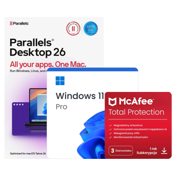 Parallels Desktop 26 for Mac Standard (bezterminowy) + Windows 11 Professional + McAfee Total Protection