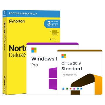 Microsoft Windows 10 Professional + Office 2019 Standard + Norton 360 Deluxe