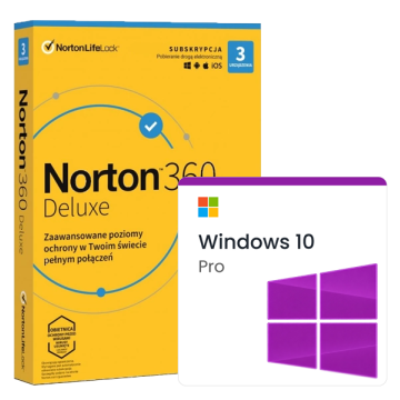 Microsoft Windows 10 Professional + Norton 360 Deluxe 3PC/6mc