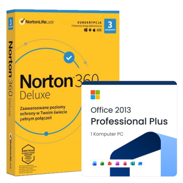 Microsoft Office 2013 Professional Plus + Norton 360 Deluxe 3pc/6mc