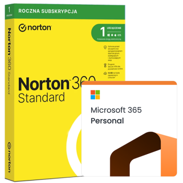 Microsoft 365 Personal + Norton 360 Standard (1 stanowisko, 12 miesięcy)
