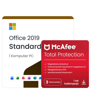 Microsoft Office 2019 Standard + McAfee Total Protection