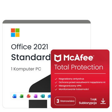 Microsoft Office 2021 Standard + McAfee Total Protection