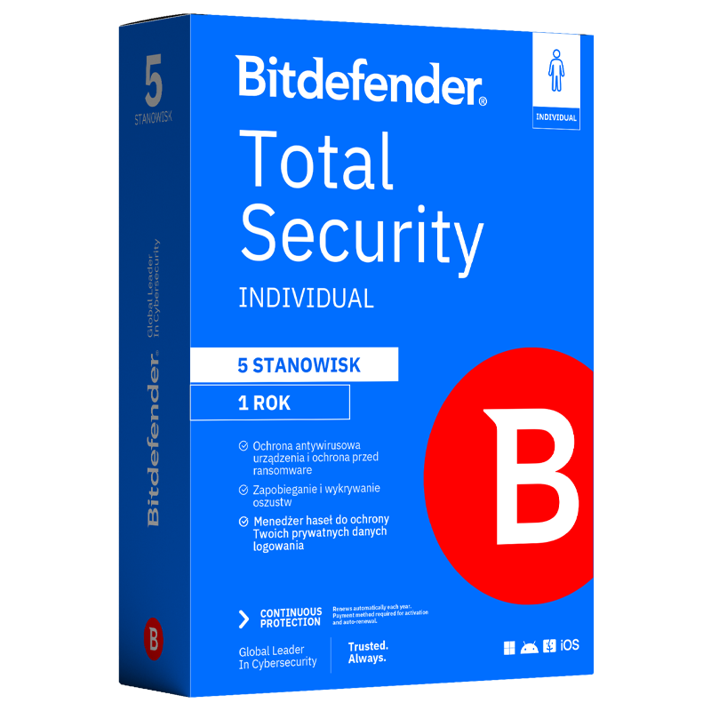 Bitdefender Total Security Family (25 stanowisk, 12 miesięcy)