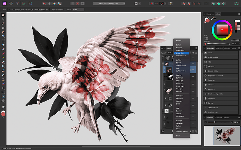 Pulpit programu Affinity Photo