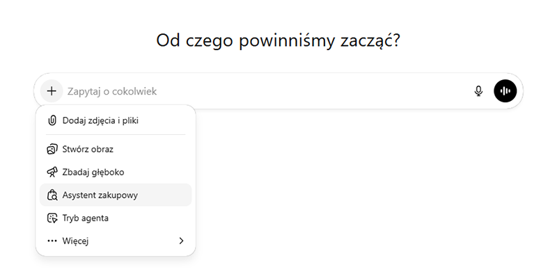 Funkcja Asystenta zakupów w ChatGPT