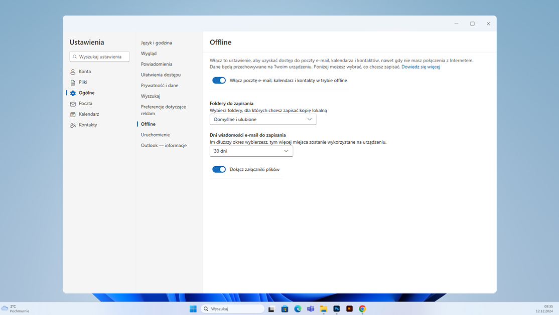 Tryb offline w Microsoft Outlook