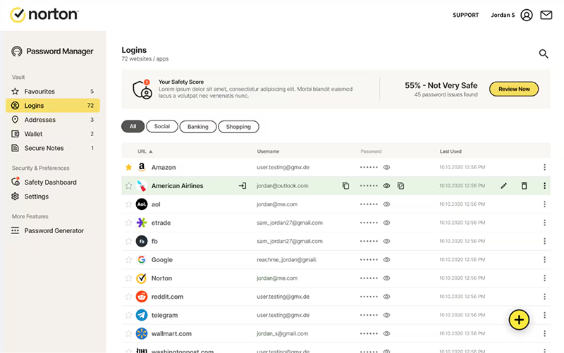 Password Manager w programie Norton