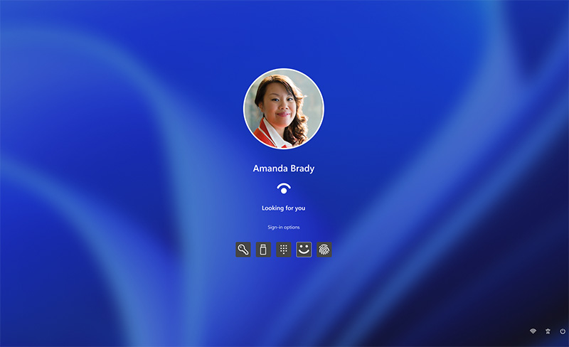 Ekran logowania Windows 11 z opcją Windows Hello