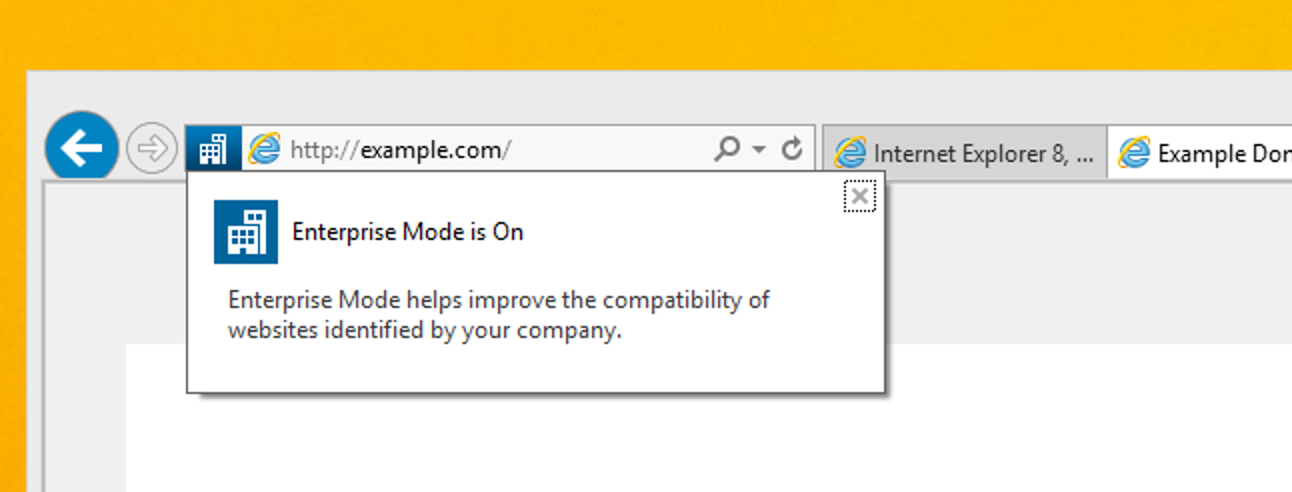Screenshot Internet Explorer w trybie kooperacyjnym