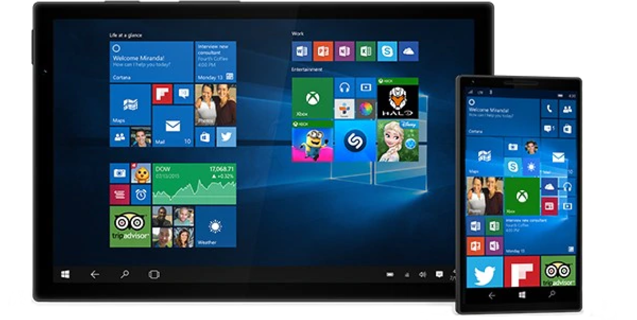 Windows 10 Tablet i telefon